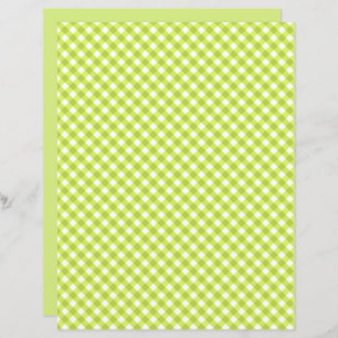 Lámina Lemon Green Gingham Scrapbook Paper
