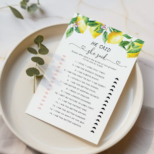 Lámina Lemon He dijo que dijo que el juego de la ducha de