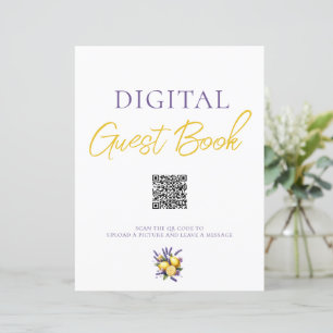 Lámina Lemon Lavender Digital Guest Book Rótulo de código