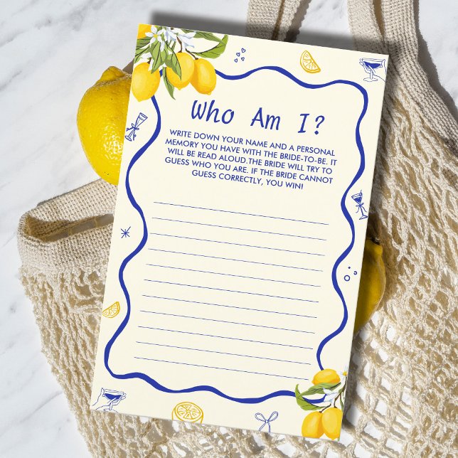 Lámina Lemon Main Squeeze Bried Shower Adivinan Quién Jue (Subido por el creador)