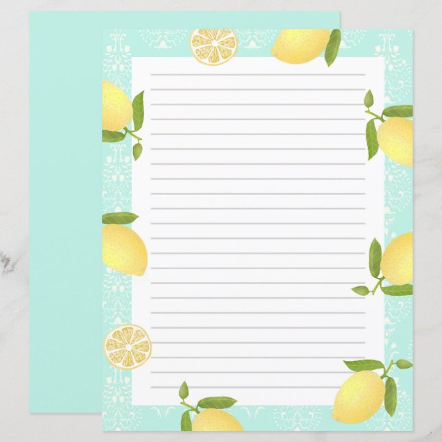 Lámina Lemon Motif Love Blue (Anverso / Reverso)