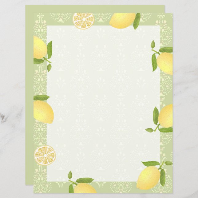 Lámina Lemon Motif Love Green (Anverso / Reverso)