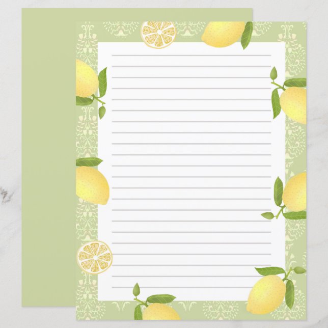 Lámina Lemon Motif Love Green (Anverso / Reverso)