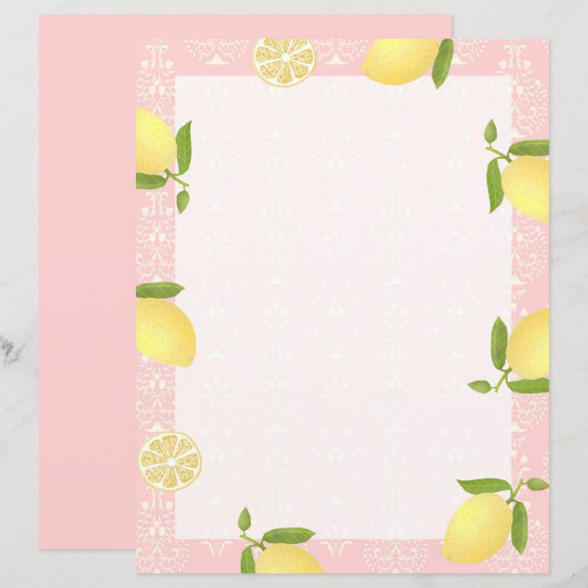 Lámina Lemon Motif Love Peach (Anverso / Reverso)