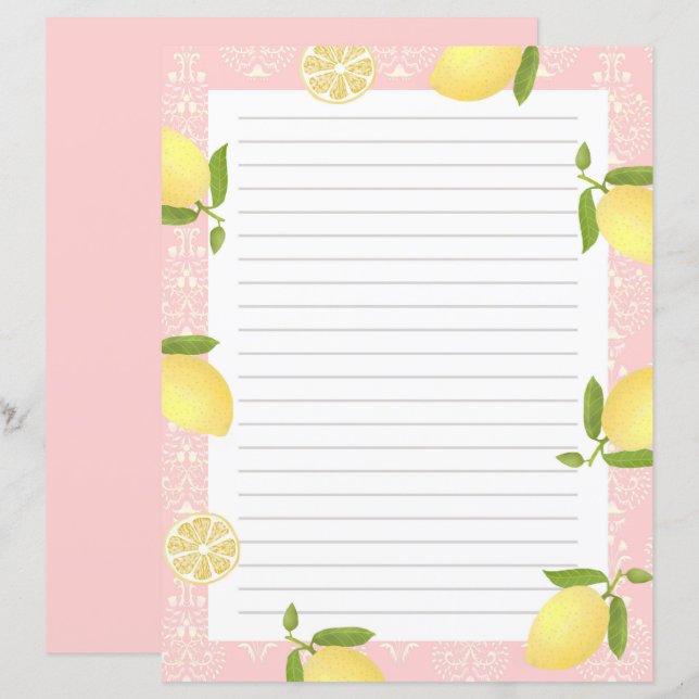 Lámina Lemon Motif Love Peach (Anverso / Reverso)