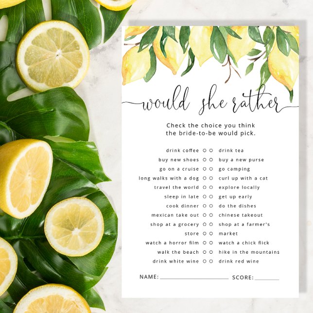 Lámina Lemon Prefiere Un Juego De Ducha De Novias (Subido por el creador)