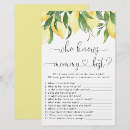 Lámina Lemon que conoce a mami mejor juego de Baby Shower