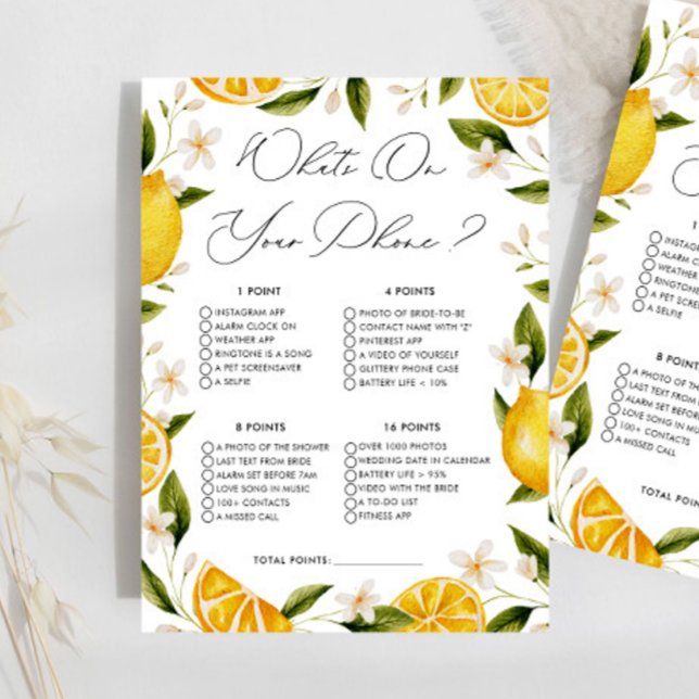 Lámina Lemon Qué En Tu Teléfono Juego De Ducha De Novias (Subido por el creador)