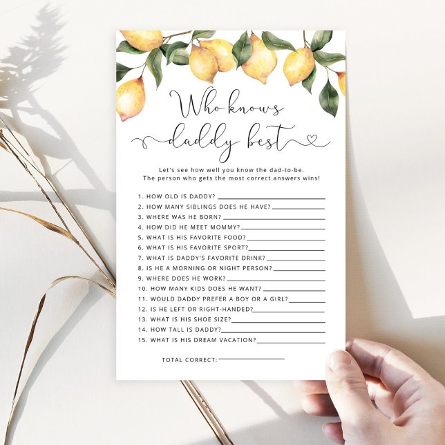 Lámina Lemon Quién conoce a papi mejor juego de ducha par (Subido por el creador)