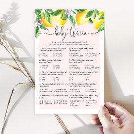 Lámina Lemon rosa Trivia bebé juego de ducha para bebé