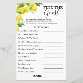Lámina Lemon Theme Find The Guest Game Card