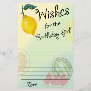 Lámina Lemon Wishes para el juego chica de cumpleaños