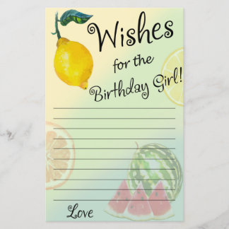 Lámina Lemon Wishes para el juego chica de cumpleaños