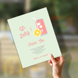 Lámina Lemonade Rosa Moderno Oh Fiesta Baby Shower