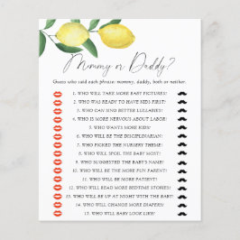 Lámina Lemones - juego de ducha para bebés de mamá o papá