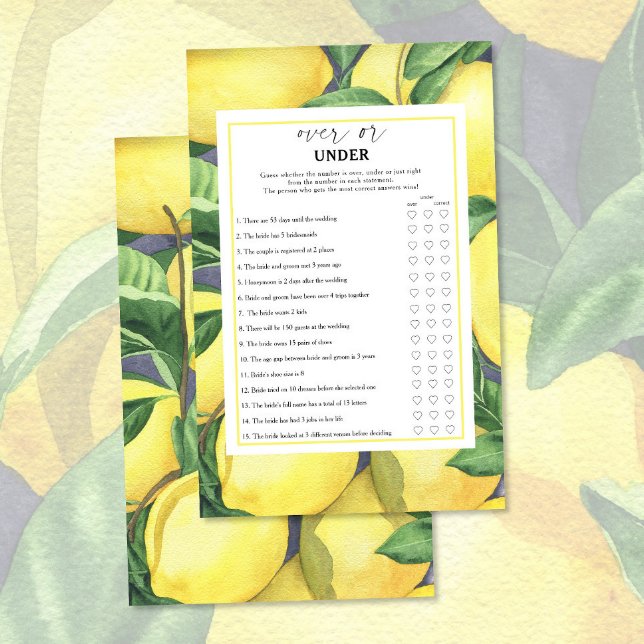 Lámina Lemones - Más o menos bajo juego de ducha de novia (Subido por el creador)