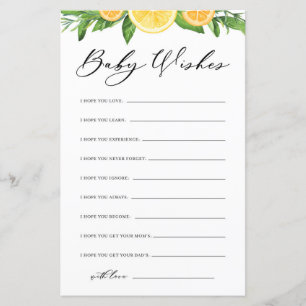 Lámina Lemones y Naranjas Baby Shower: los deseos para el