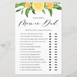 Lámina Lemons adivina quién es el juego de Baby Shower de