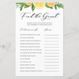 Lámina Lemons and Oranges Find the Guests Shower Game