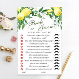 Lámina Lemons Blossom Greenery Moda Bridal Shower Game