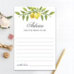 Lámina Lemons Blossom Greenery Wishes & Advance Card<br><div class="desc">Disfruta de tu ducha de novia con estos divertidos juegos. Personalice con la novia el nombre y la fecha de la ducha. Para una mayor personalización,  haga clic en el enlace "personalizar adicional". Si necesitas ayuda,  ponte en contacto conmigo,  por favor.</div>