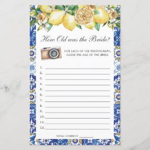 Lámina Lemons Floral Bridal Qué edad tenía el juego de no