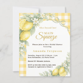 Lámina Lemons gingham squeeze Bridal Shower invitation