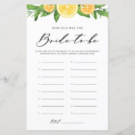 Lámina Lemons & Oranges How Old was the Bride Photo Game
