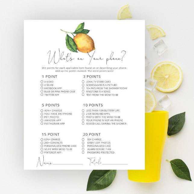 Lámina Lemons Qué hay en tu juego de teléfono (Subido por el creador)