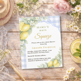Lámina Lemons squeeze bow boy Baby Shower invitation