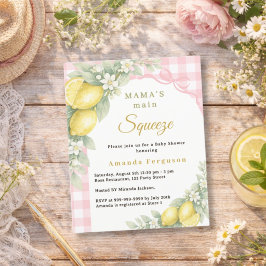Lámina Lemons squeeze bow girl Baby Shower invitation