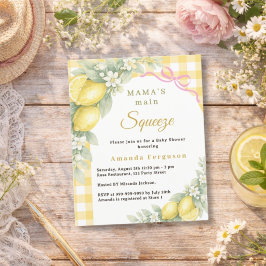 Lámina Lemons squeeze bow girl Baby Shower invitation