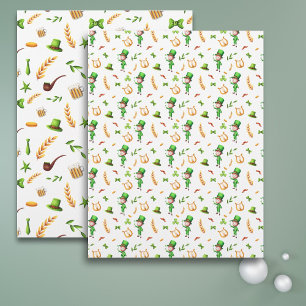 Lámina Leprechaun St Patrick's Themed Scrapbook Paper