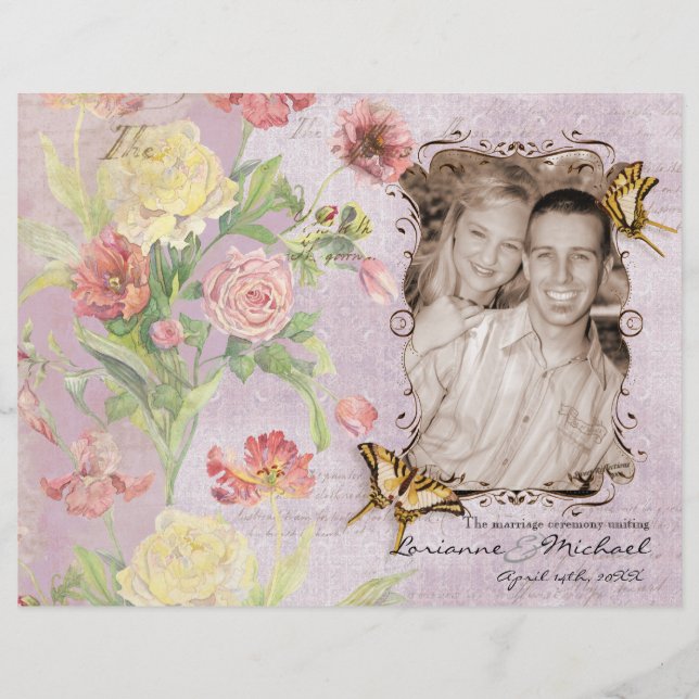 Lámina Les Fleurs Peony Rosa Tulip Floral Flowers Boda (Anverso)