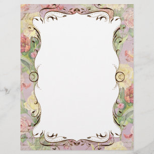 Lámina Les Fleurs Peony Rosa Tulip Floral Stationery
