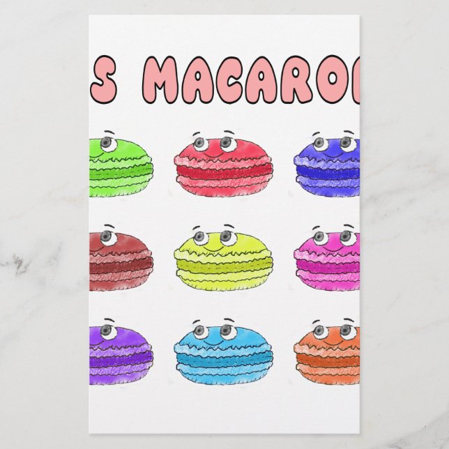 Lámina Les Macarons Cute Personalizado (Anverso)