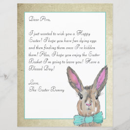 Lámina Letra acuarela conejita de Pascua para sus hijos