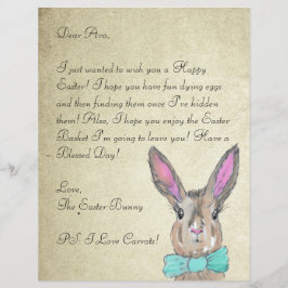 Lámina Letra acuarela conejita de Pascua para sus hijos