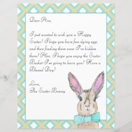 Lámina Letra acuarela conejita de Pascua para tu viajero