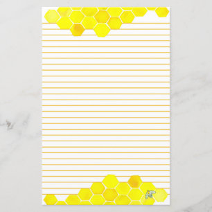 Lámina Letra amarilla de miel abeja honeycomb escrita