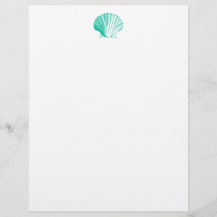 Lámina Letra Aqua Seashell Letterhead