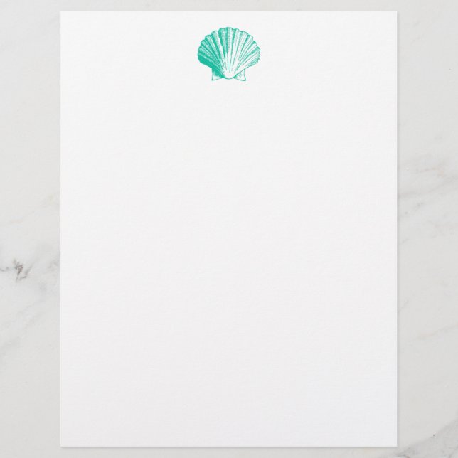 Lámina Letra Aqua Seashell Letterhead (Anverso)