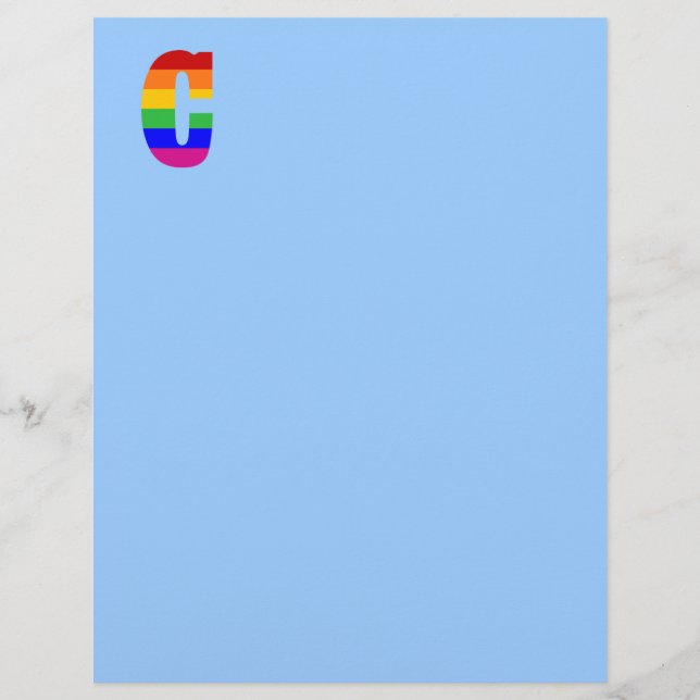 Lámina Letra arco iris C (Anverso)