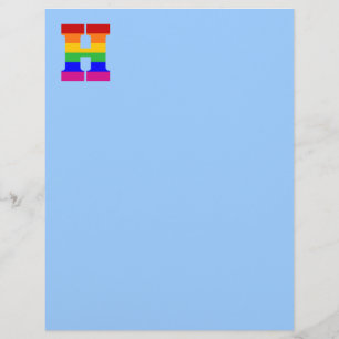 Lámina Letra arco iris H