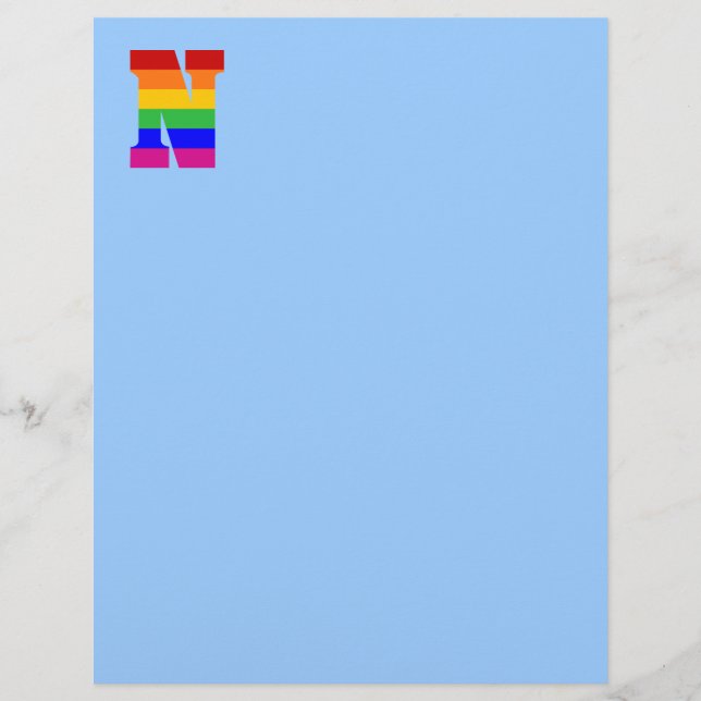 Lámina Letra arco iris N (Anverso)