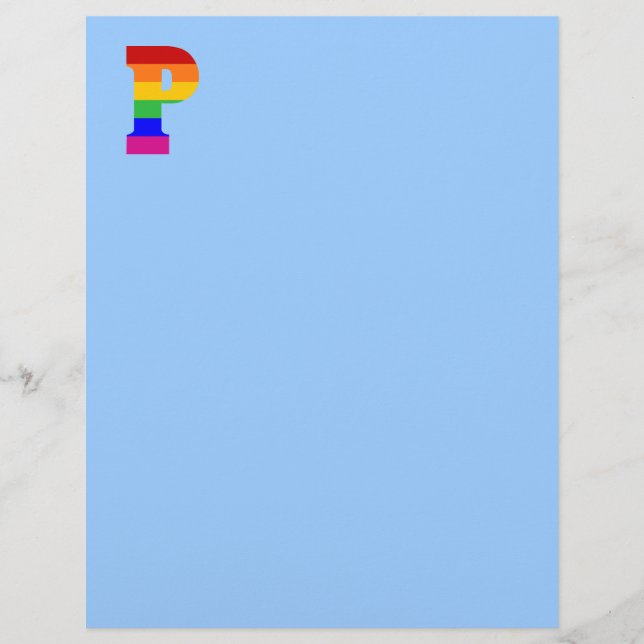 Lámina Letra arco iris P (Anverso)