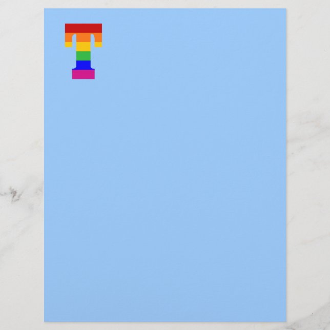Lámina Letra arco iris T (Anverso)