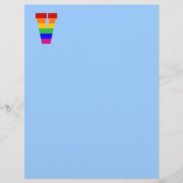 Lámina Letra arco iris V (Anverso)