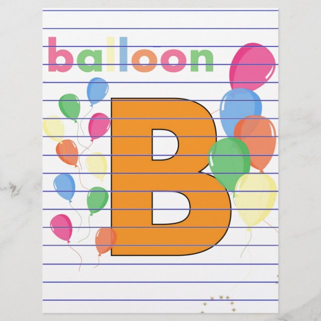 Lámina Letra de globo B (Anverso)