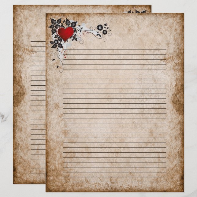 Lámina Letra de papel antigua (Anverso / Reverso)